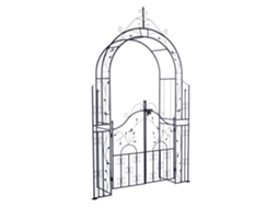 Relaxdays Arco Para Rosas E Trepadeiras Com Porta, Em Metal, Jardim, A X L X P: 235 X 144 X 45 Cm, Preto
