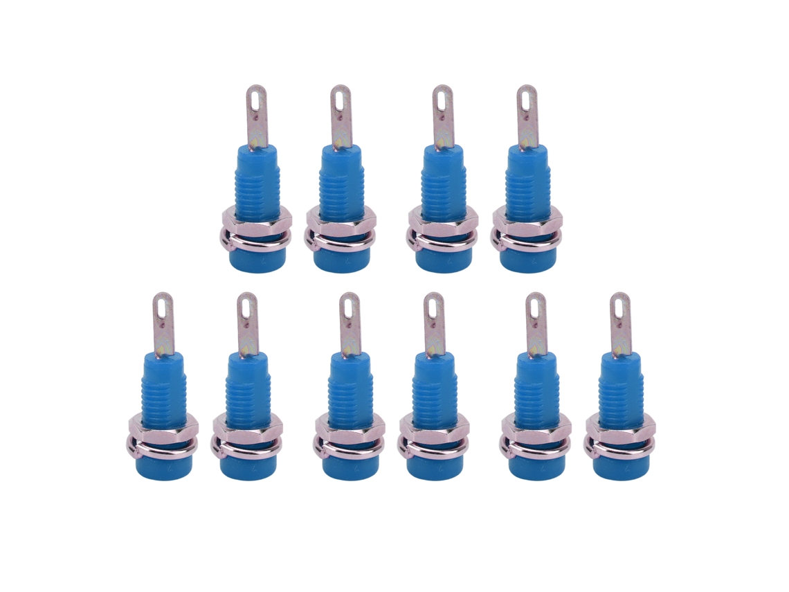Yuru 10pcs tomada de banana de 2mm J.40003 pino estendido para instrumentos eletrônicos preto com S/MARCA