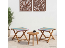 Vidaxl Cadeira De Deck 2 Pcs Madeira Sólida De Eucalipto Multicolor