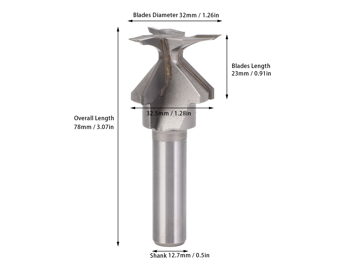 Laxiscreed Bit De Ranhura E Encaixe Para Portas De Madeira De 10 A 20mm Com 3 Lâminas E Haste 1/2"