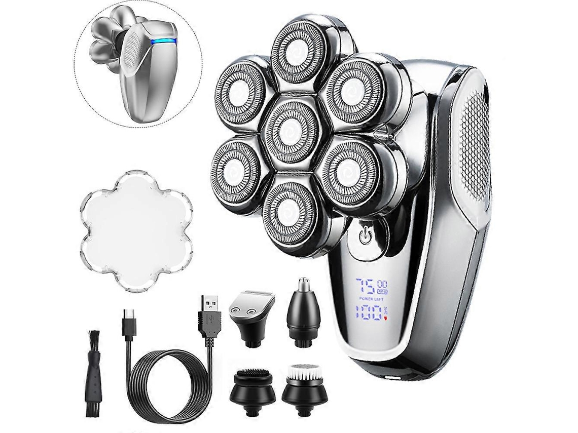 Barbeador Elétrico Multifuncional, Cabeças Múltiplas, Carregamento Usb, Para Barba E Corpo