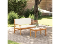 Vidaxl Conjunto De Sofá De Jardim 2 Unid. Branco Creme
