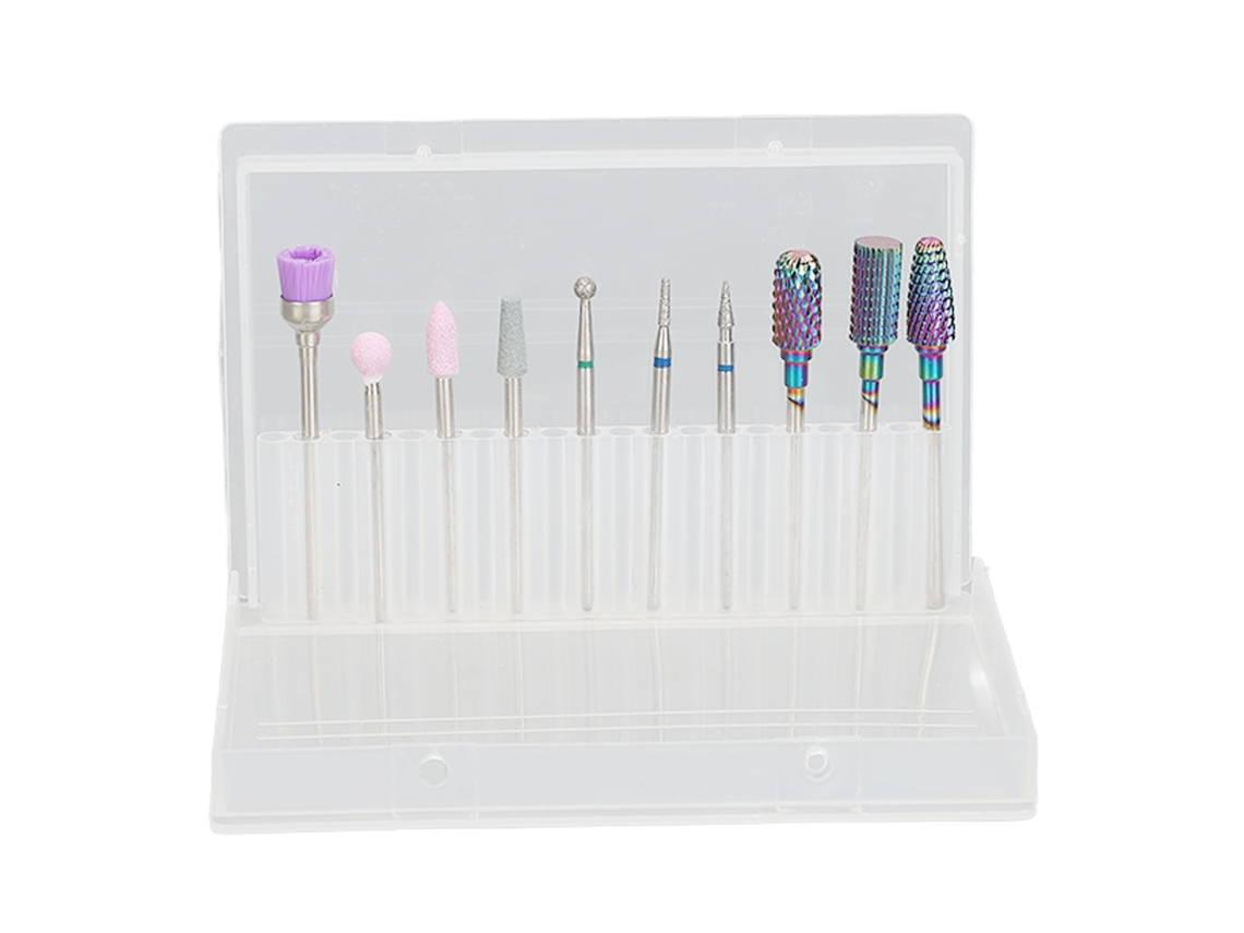 Set De Brocas Para Furadeira De Unhas De Aço Tungstênio Com Estojo Para Manicure
