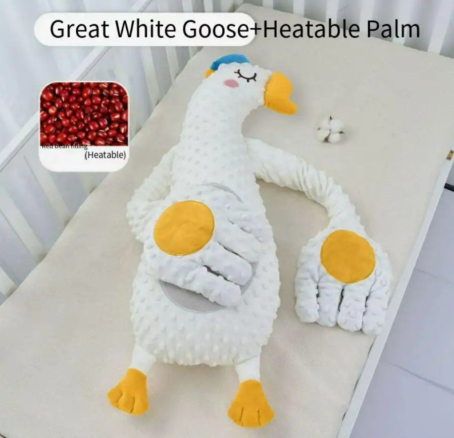 Brinquedo Para Acalmar E Dormir Com Pancadinhas (68*25cm Pato Branco Grande Vermelho Feijão Aquecido)
