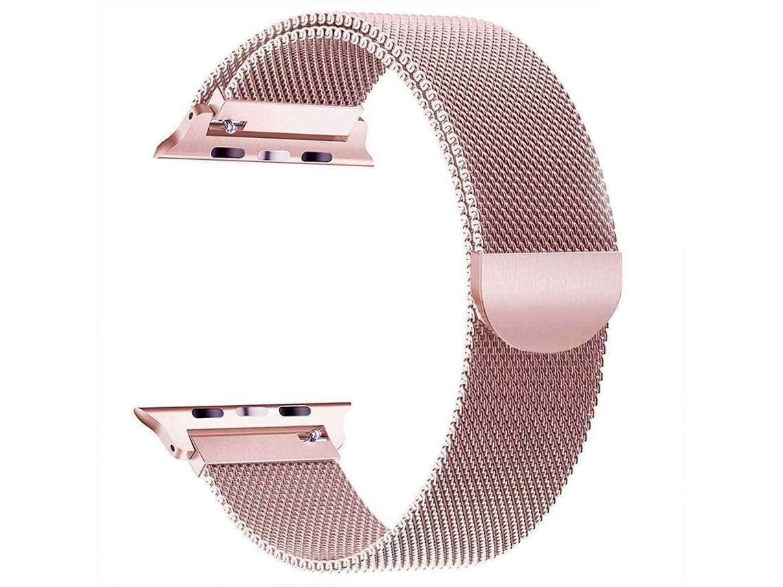 Bracelete Pulseira Milanese Mesh para Apple Watch Ultra 49Mm Rosa Dourado