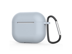 Capa Zruxe Para Apple Airpods 4 Silicone Macio Cinzento Claro (breloque Metálico, Carregamento Sem Fios)