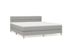 Cama com Molas/Colchão 180x200 Cm em Tecido Cinzento Claro MAISON EXCLUSIVE