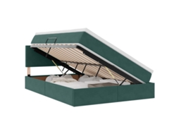 SYFAX™ Cama de Armazenamento Led com Colchão Verde escuro 140 X 200 Cm