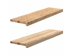 Vidaxl Soleiras Da Janela 2 Pcs 90x30x2 Cm Carvalho Maciço Não Tratado