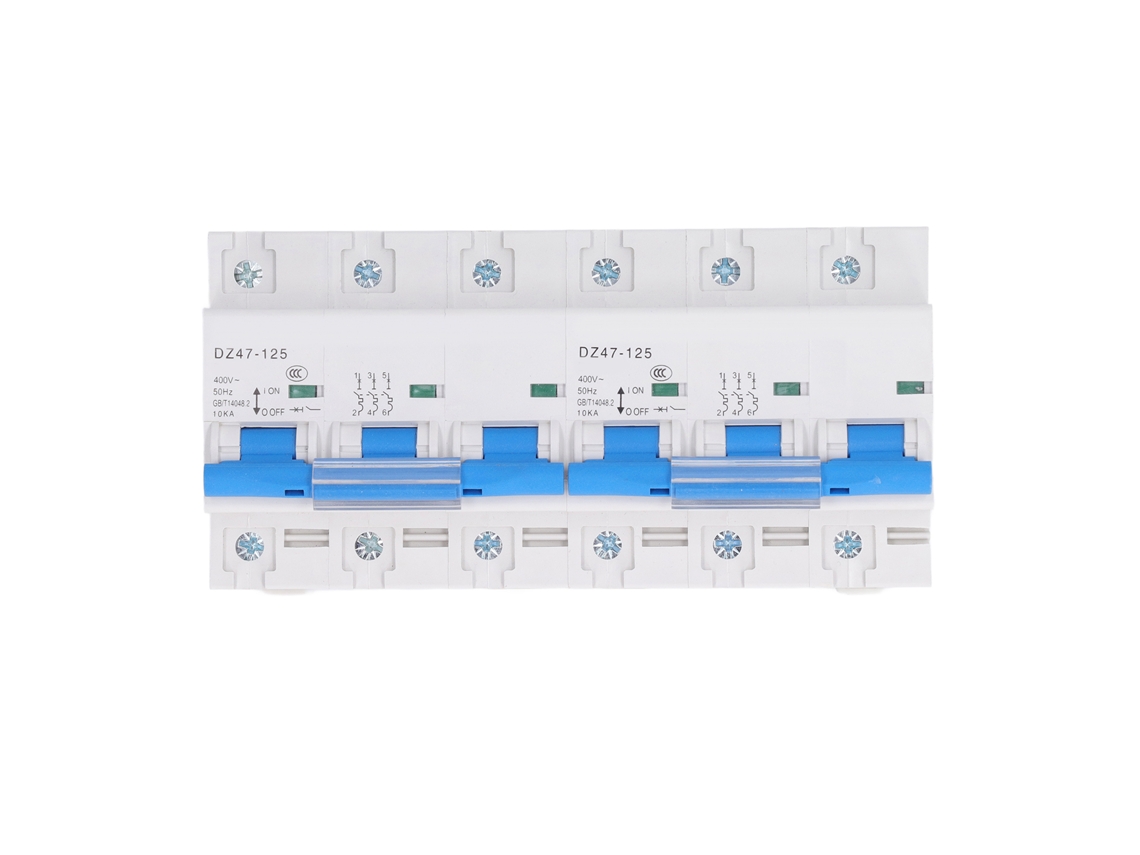 Interruptor de circuito CA 400V 6P 125A 10KA com proteção contra fugas e intertravamento manual S/MARCA