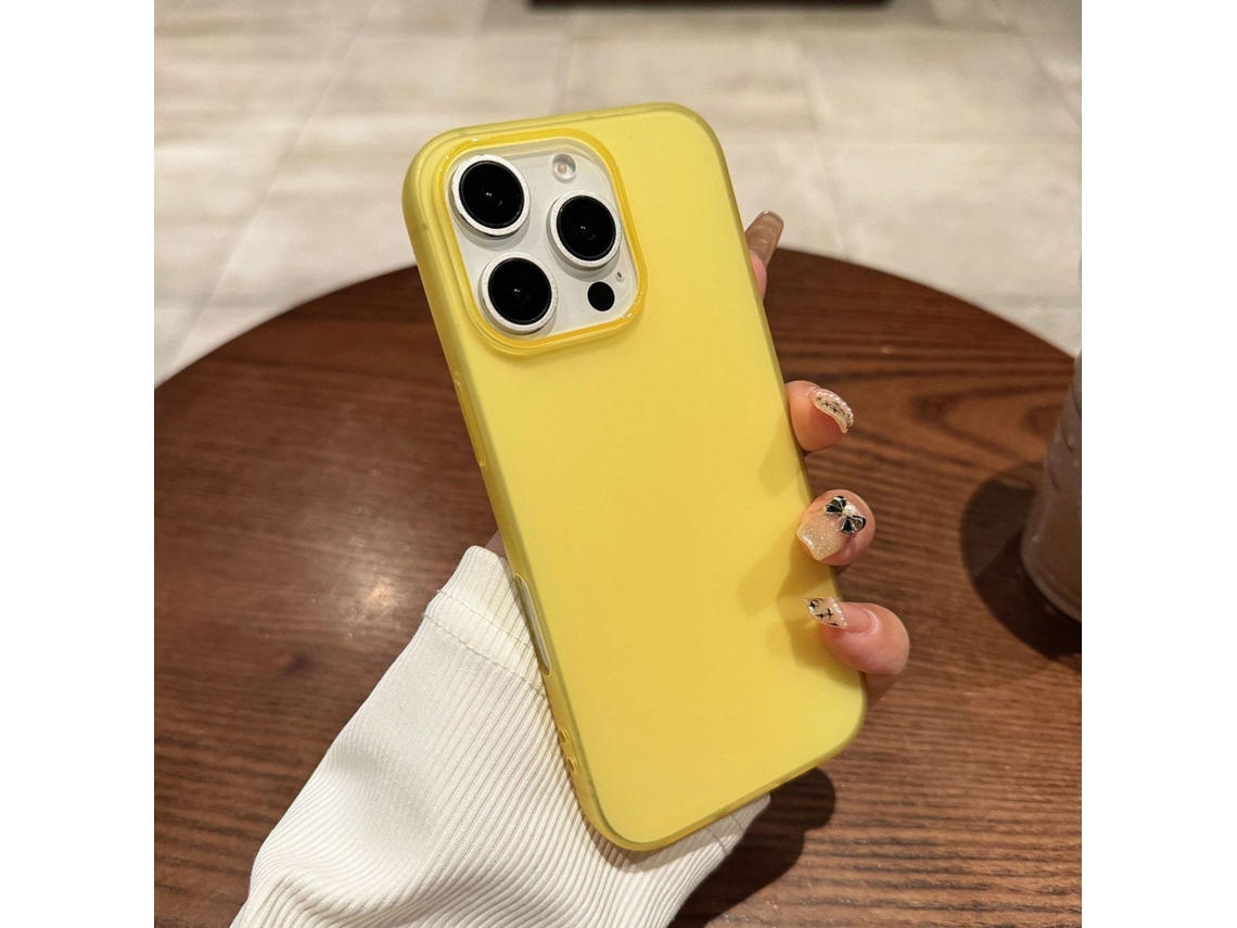 Capa Para Iphone 17 Pro, Amarela, Fosca, Macia, Autoadesiva, Resistente A Quedas, Ultrafina (2 Unidades).