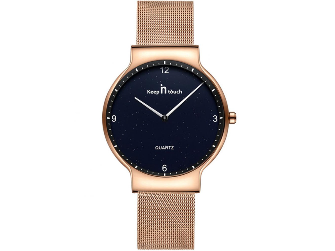 Reloj De Pareja De Aleación Redondo Analógico De Cuarzo Pulsera (dial Estrella Correa Oro Mujer)