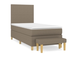 Cama com Molas e Colchão Tecido Castanho Acinzentado MAISON EXCLUSIVE (80x200 cm)