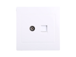 Placa de Parede Multifuncional para Antena Tv com Tomada Coaxial e Adaptador Internet RJ45 BRILVIBERA
