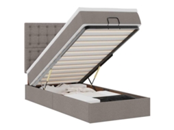 Maison Exclusive - Estrutura De Cama Otomana Com Colchão Tecido Cinzento 90x190cm