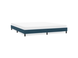 Vidaxl Estrutura De Cama Sem Colchão 180x210 Cm Veludo Azul-escuro