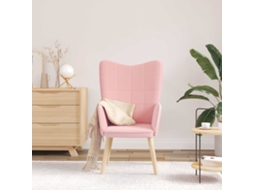 Vidaxl Poltrona Rosa 62 X 67 X 95,5 Cm Tecido Sherpa