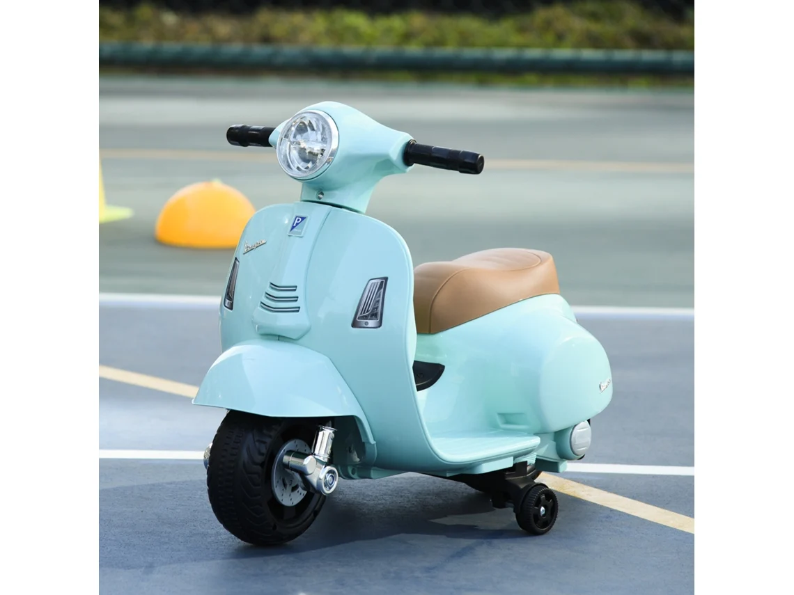 Mota Elétrica para Crianças com Licença Acima de 18 Meses com Faróis Buzina e 4 Rodas Licenciadas 66,5x38x52 Cm Verde