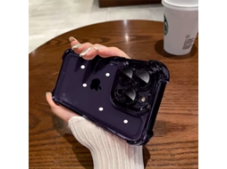 Capa Para Iphone 17 Air Roxa Escura Com Acabamento Eletrogalvanizado, Quatro Cantos Protegidos Contra Quedas E Airbags, Cobertura Total, Transparente