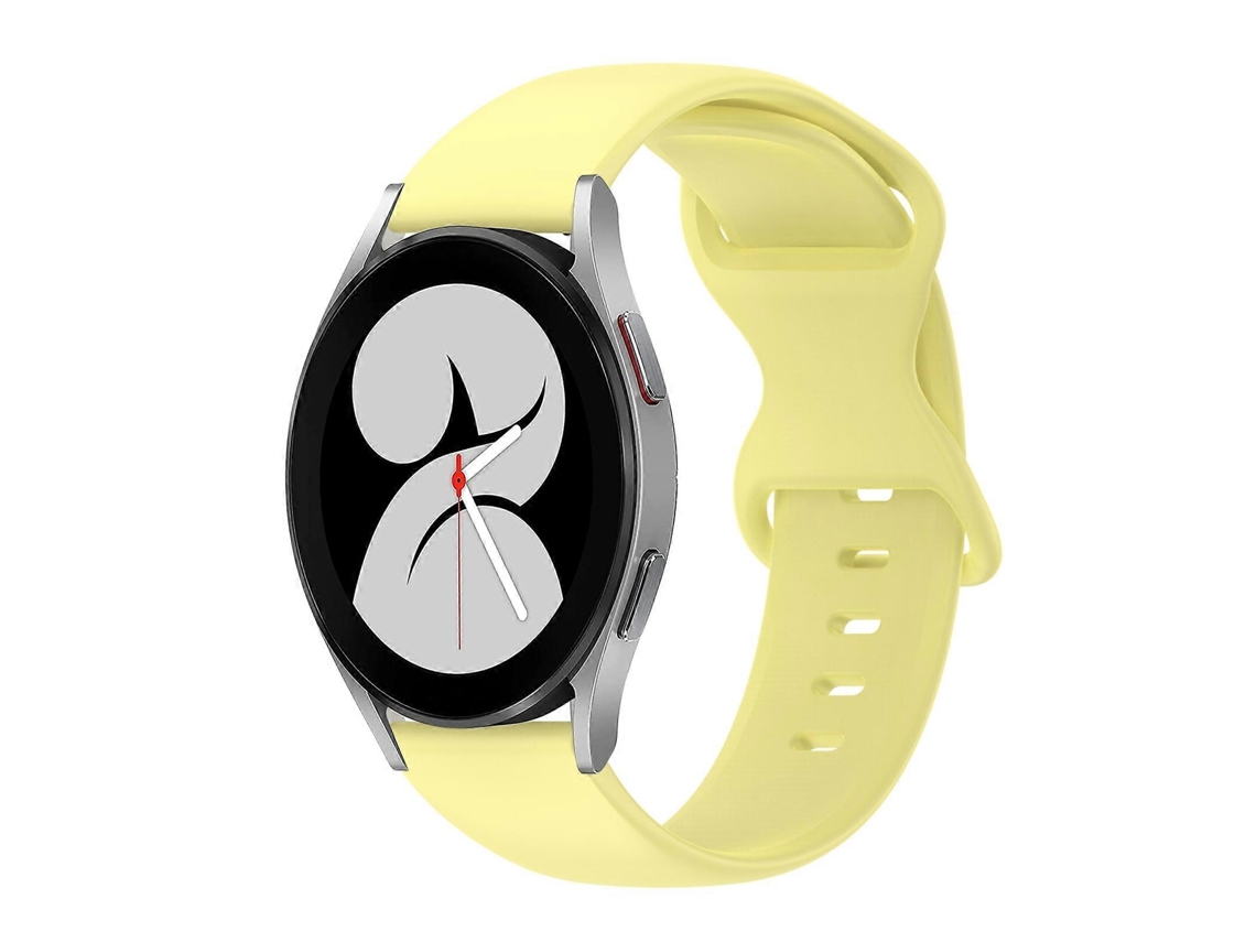 Pulseira De Silicone De Cor Sólida Com Fecho Borboleta Para Samsung Galaxy Watch 4 (40 Mm X 20 Mm).