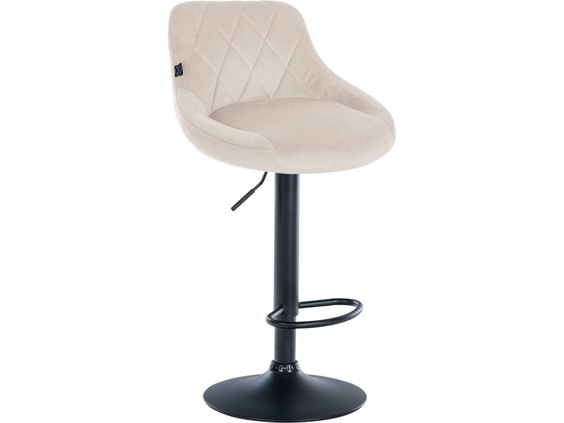 Banco de bar em veludo Lazio creme/preto CLP
