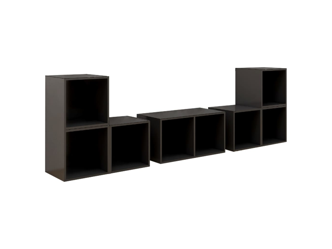 Tv Cabinet Set, Tv Cabinet Sets Vidaxl Cinzeto Madeira Processada (n/a)