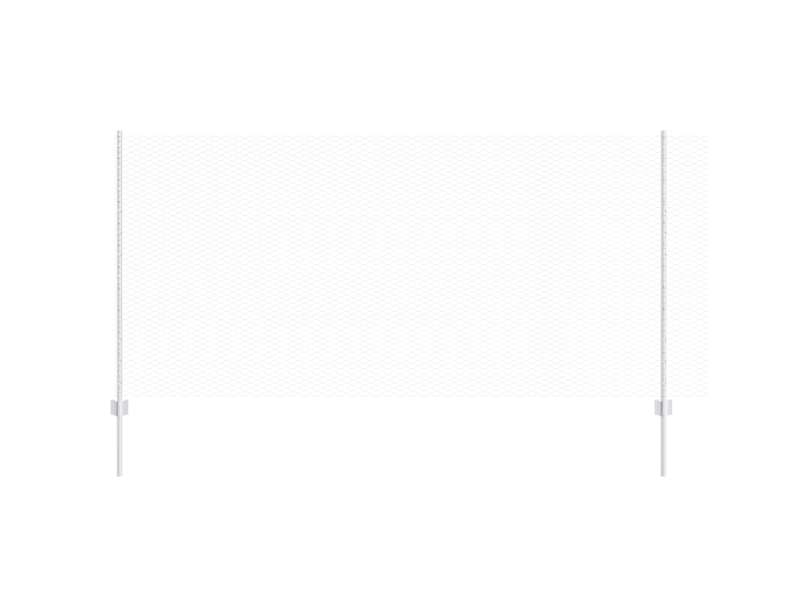 Conjunto 1 Painel De Cerca Vidaxl Prateado Aço (10 X 1,2 M)