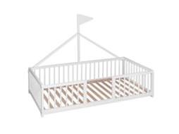 Cama Infantil Tipi Montessori Apache Wonderland (Madeira de Faia - Branco - 140x70 cm)