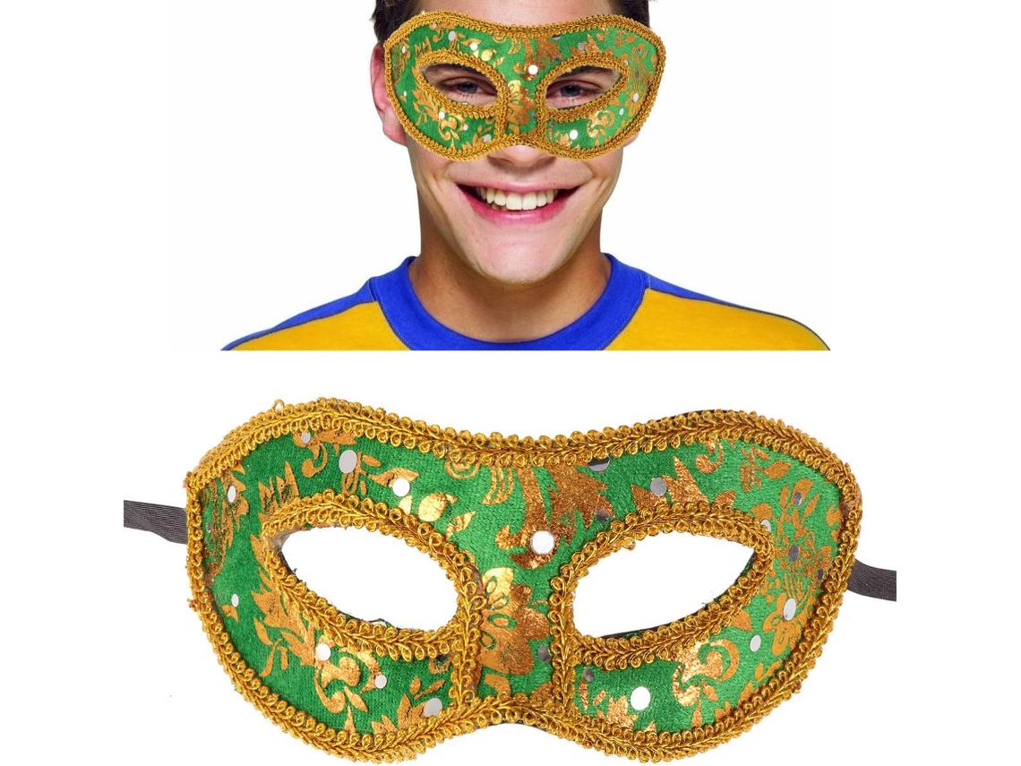 Máscara De Plástico Verde Ajustável E Protetora Para Homens.