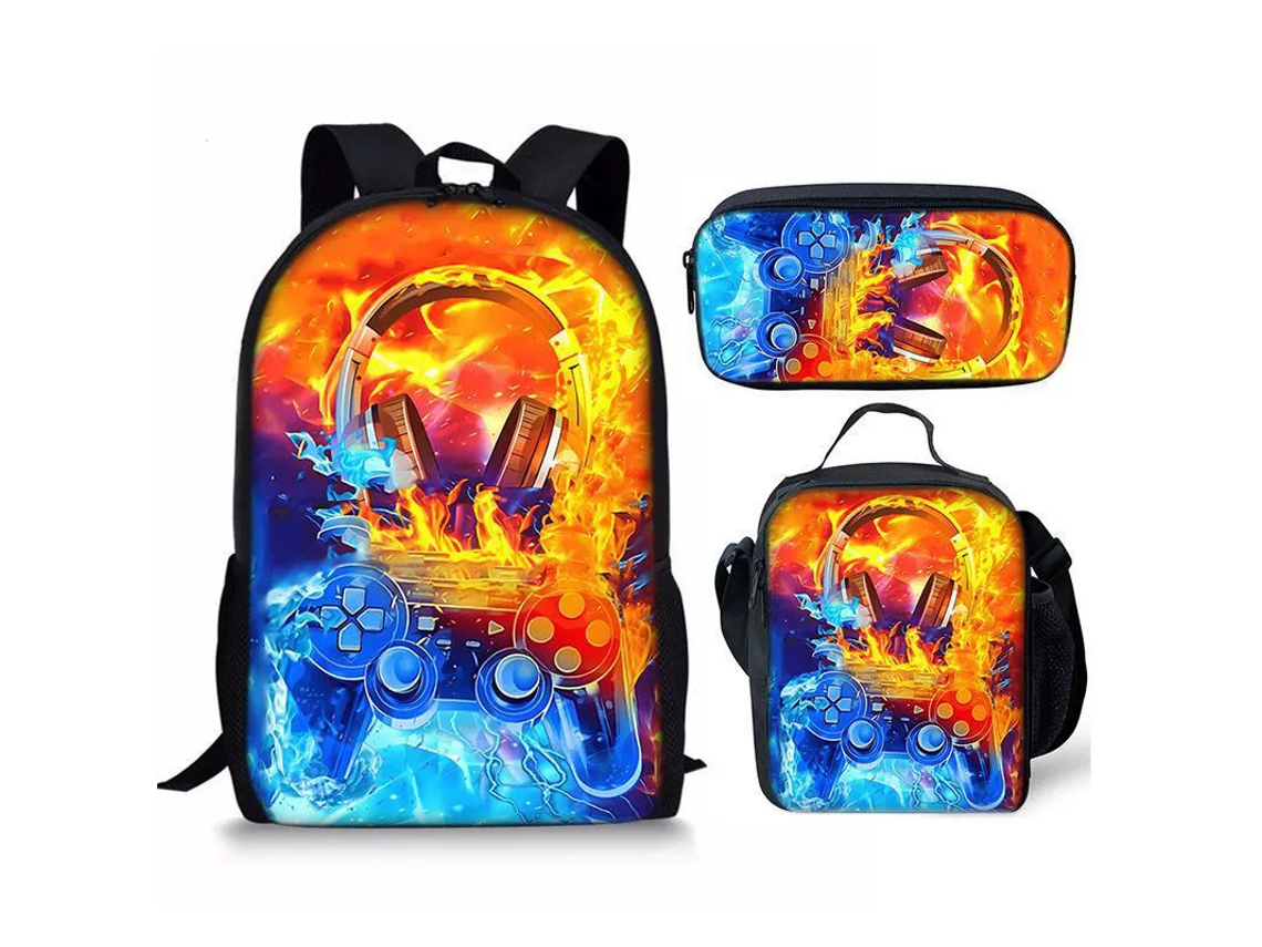 Mochila De Estudante Panoona Play Conjunto 3 Peças Lancheira Estojo 17 Pol 44cm Estilo 11
