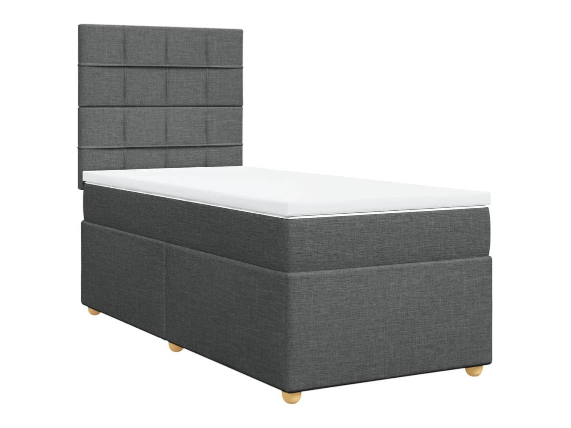 Cama com Molas/Colchão 80x200 Cm em Tecido Cinzento Escuro MAISON EXCLUSIVE