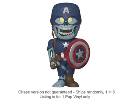 Figura Funko E SE Zombie Captain America Vinil Soda Chase Enviada 1 em 6