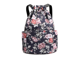 Tecido de Náilon Estampado Mochila de Bolso com Cordão de Grande Capacidade Mochila de Viagem com Cordão