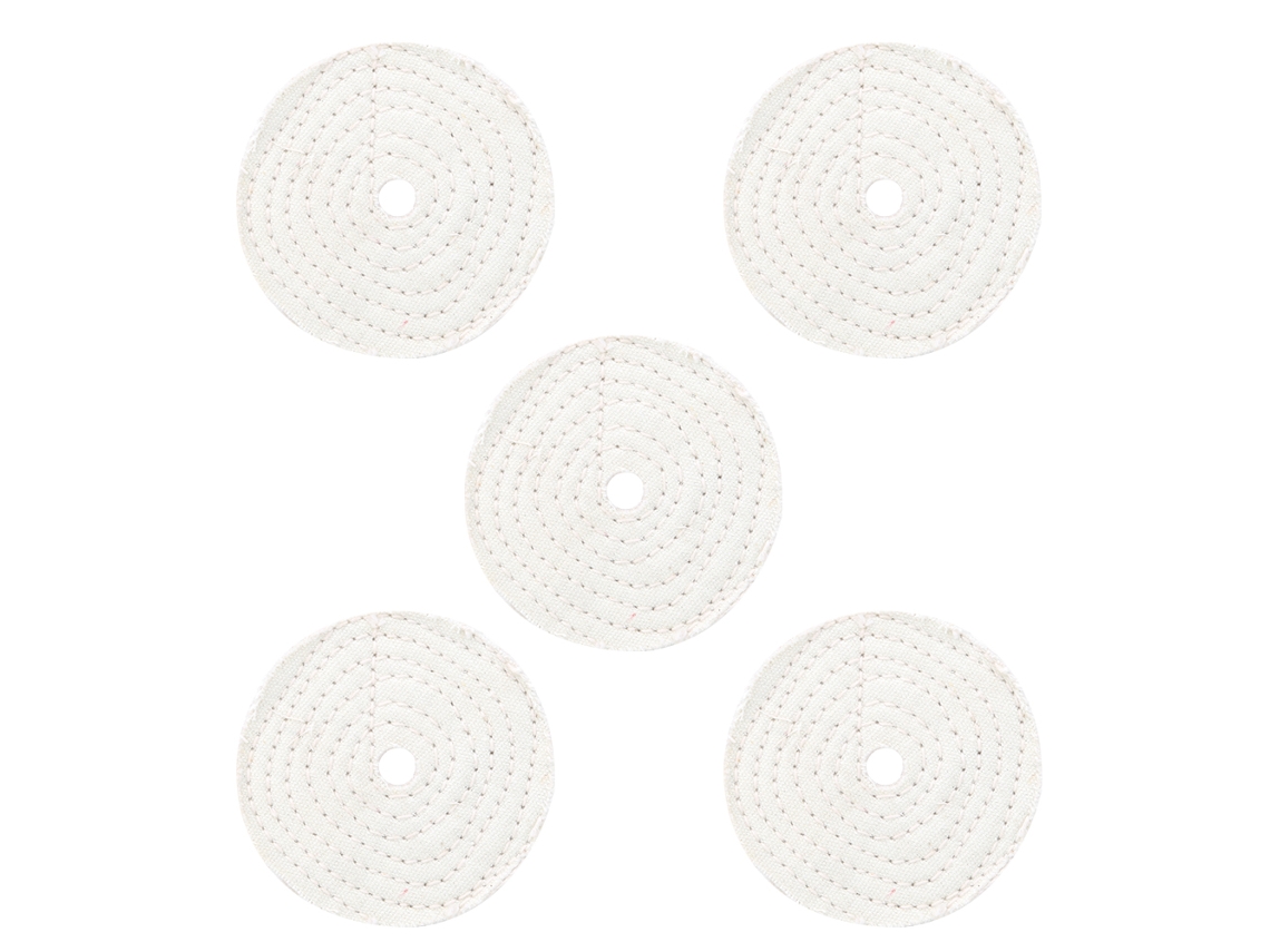 Conjunto de 5 varetas de polimento em tecido de algodão branco para joias de metal, ferramenta de abertura de polimento Espelho de 10 cm (4 polegadas).