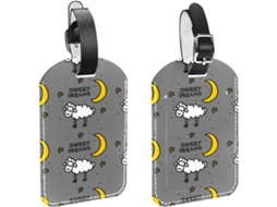 Conjunto De 2 Etiquetas Bagagem Em Couro Sintético Proteger Sua Privacidade
