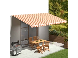 Vidaxl Tecido De Substituição Para Toldo Amarelo E Laranja 6x3 M Poliéster