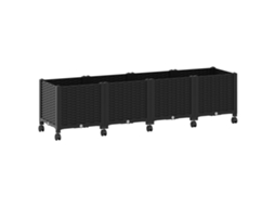 Conjunto 1 Vaso De Jardim Vidaxl Preto Polipropileno (160 X 40 X 44 Cm)