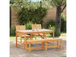 Vidaxl Conjunto De Jantar Para Jardim 4 Unid. Castanho