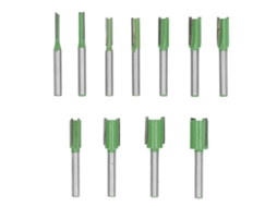 11pcs Brocas De Router Com 6mm De Gola De Aço Tungstênio Flauta Simples Dupla Para Recorte E Gravura