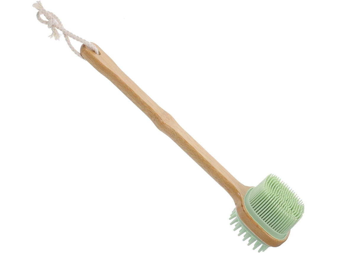 Escova De Banho Hemobllo Com Cabo Longo Em Silicone, Escova Esfoliante Corporal, Escova Para Limpeza Das Costas