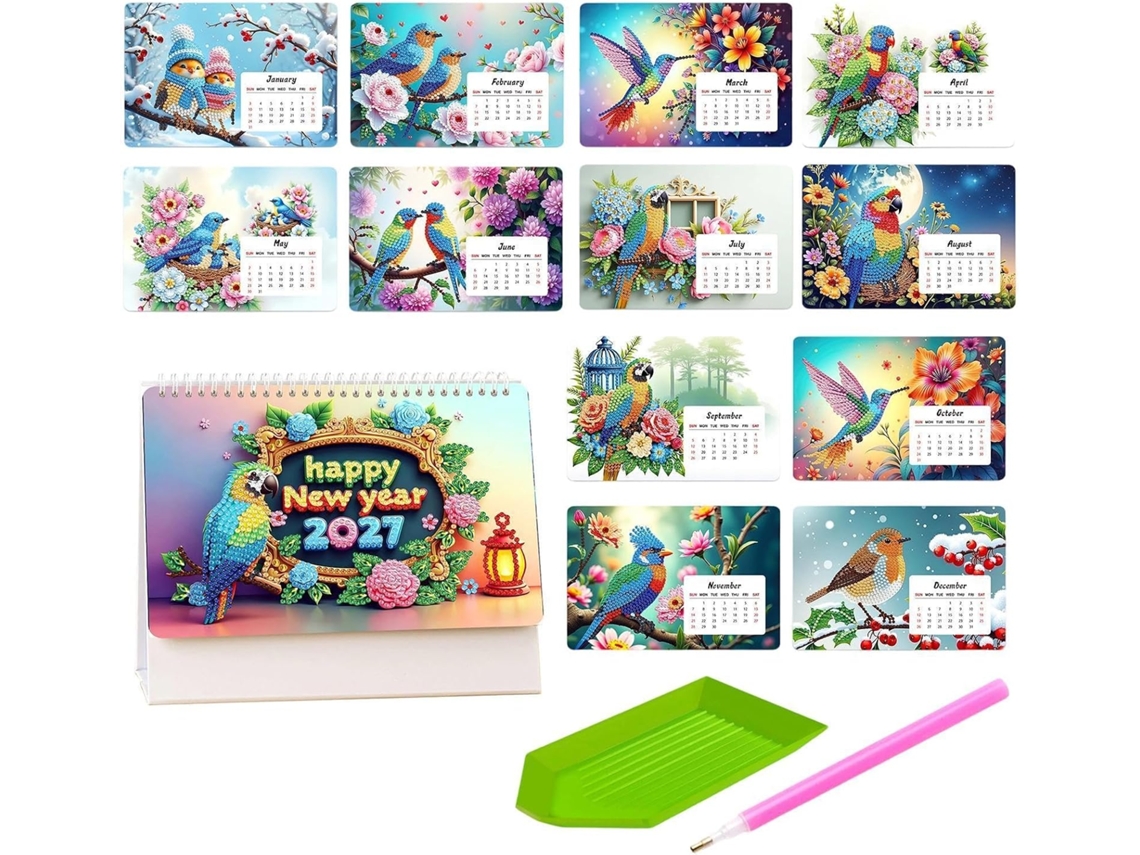 Calendário De Mesa Para Pintura Com Diamantes "faça Você Mesmo",