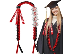 Colar Com Coroa De Flores Para Formatura, Turma De 2026, 160 Cm, Coroa De Flores Trançada Vermelha Siurn