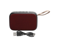 Mini alto-falante estéreo sem fio USB portátil com subwoofer, Bluetooth e rádio FM, vermelho | S/MARCA