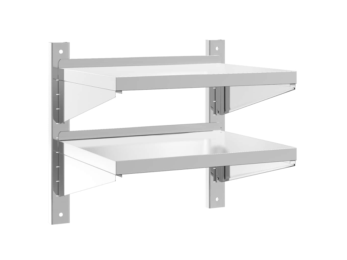 Wall Shelf, Wall Shelves Vidaxl Prateado Aço Inoxidável (50 X 40 X 48 Cm)