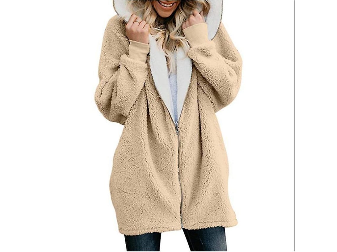 2026 abrigo para Mulheres com Capuz Macio Forrado em Fleece, Jaqueta Outerwear