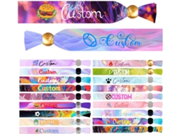 Pulseiras têxteis personalizadas Solarix 1-1000, pulseiras de identificação com texto e logotipo.