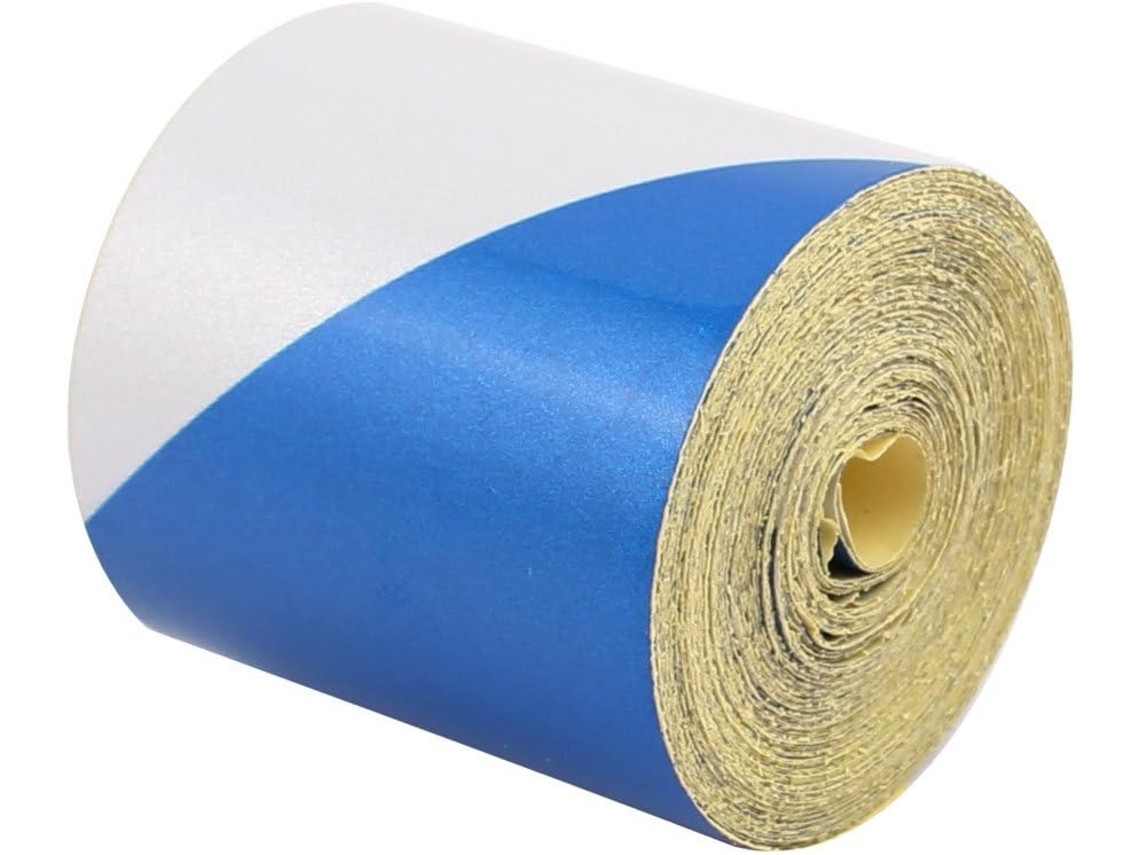 Fita de Advertência Segurança Refletiva Adesiva um Lado, Inclinada, Azul, Branca, 5 Cm X 7,5 M CHABERLU