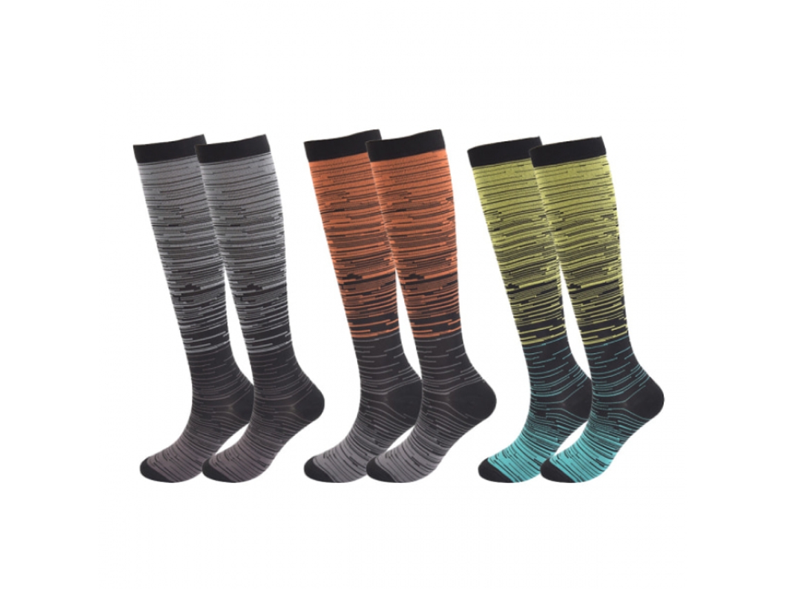 Conjunto De 3 Pares Meias De Compressão Cobre, Tamanho G/gg. Adequadas Para Homens E Mulheres