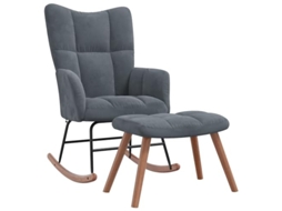 Rocking Chair With Stool, Rocking Chairs With Stools Vidaxl Cinzeto Veludo