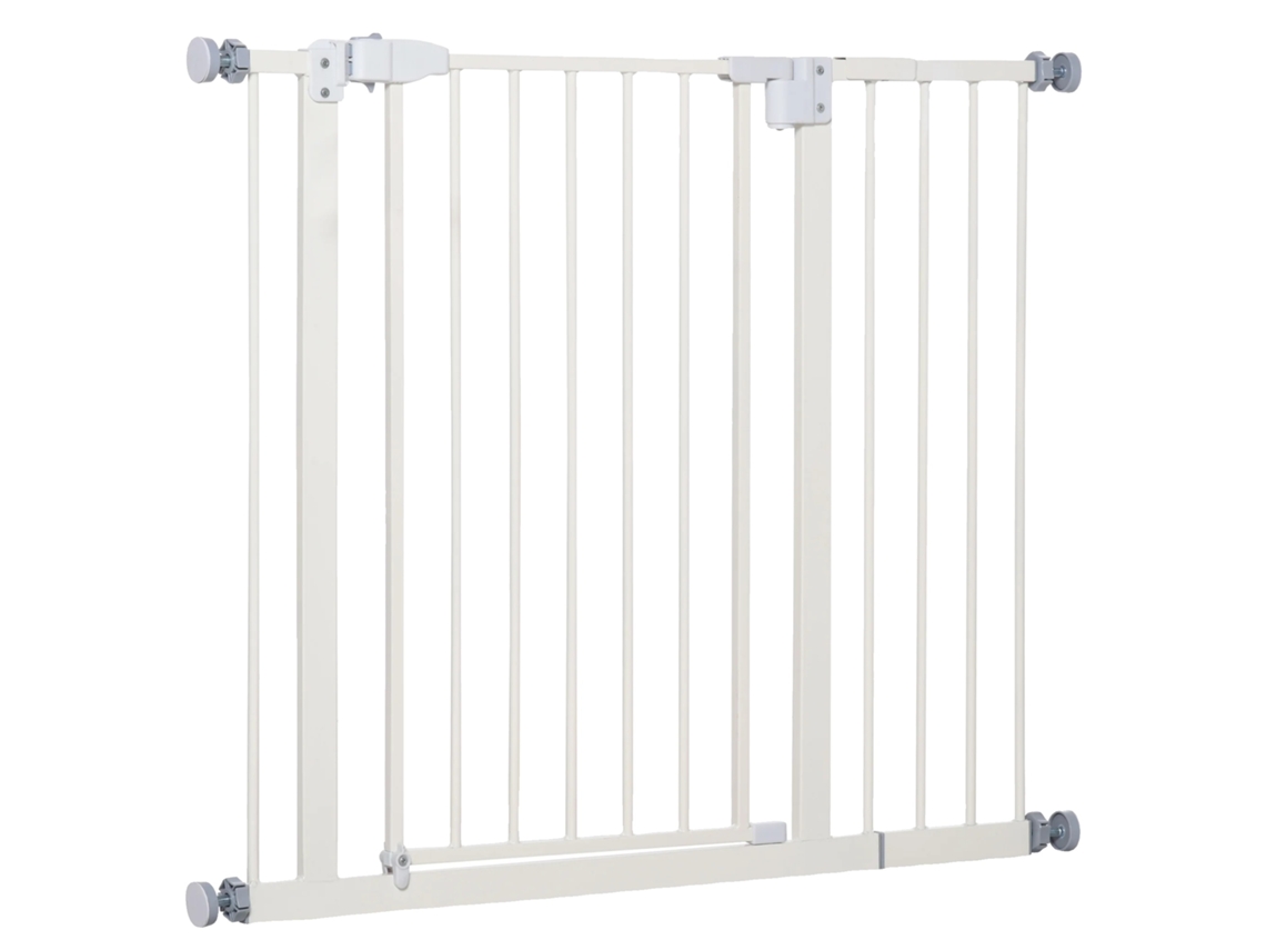 Barreira De Segurança, Largura Ajustável 74-97, 5 Cm, Porta Trancável, Sistema De Fechamento Autônomo, Branco